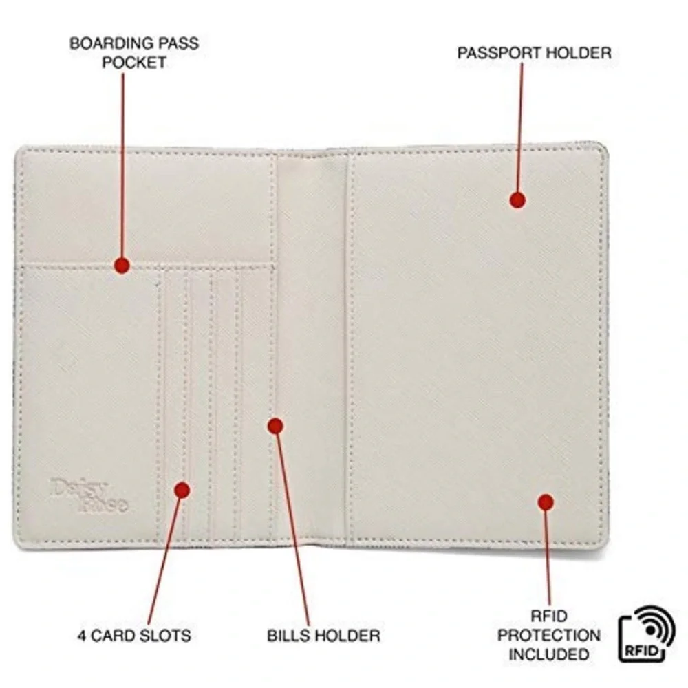 - LUX Cream checkered  RFID Passport Holder …NEW - Picture 4 of 8